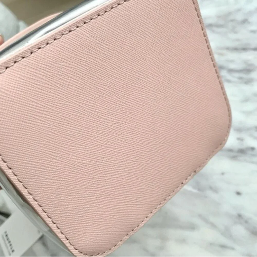 Blush Pink Clear Cosmetic Case with Handle
